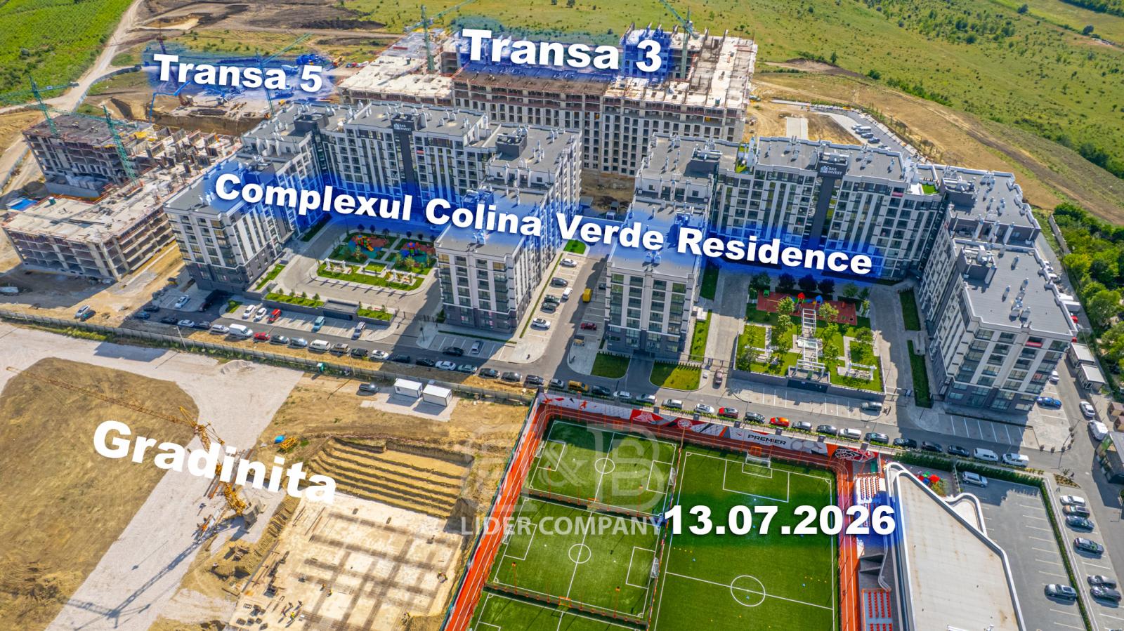 Apartament cu 2 camere de vânzare - Tranșa 5 Colina Verde, Durlești